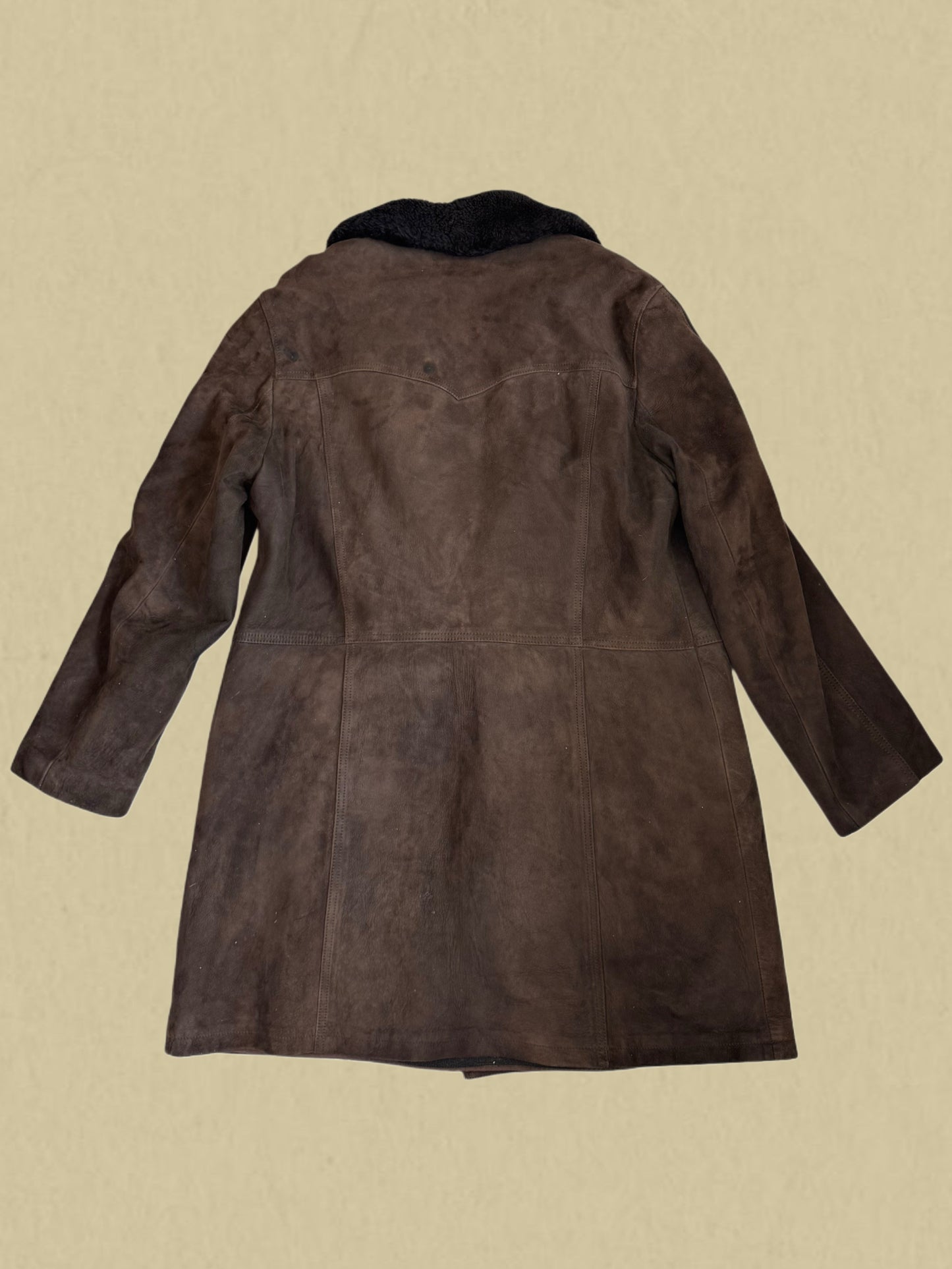 Vintage Lammfellmantel in Dunkelbraun