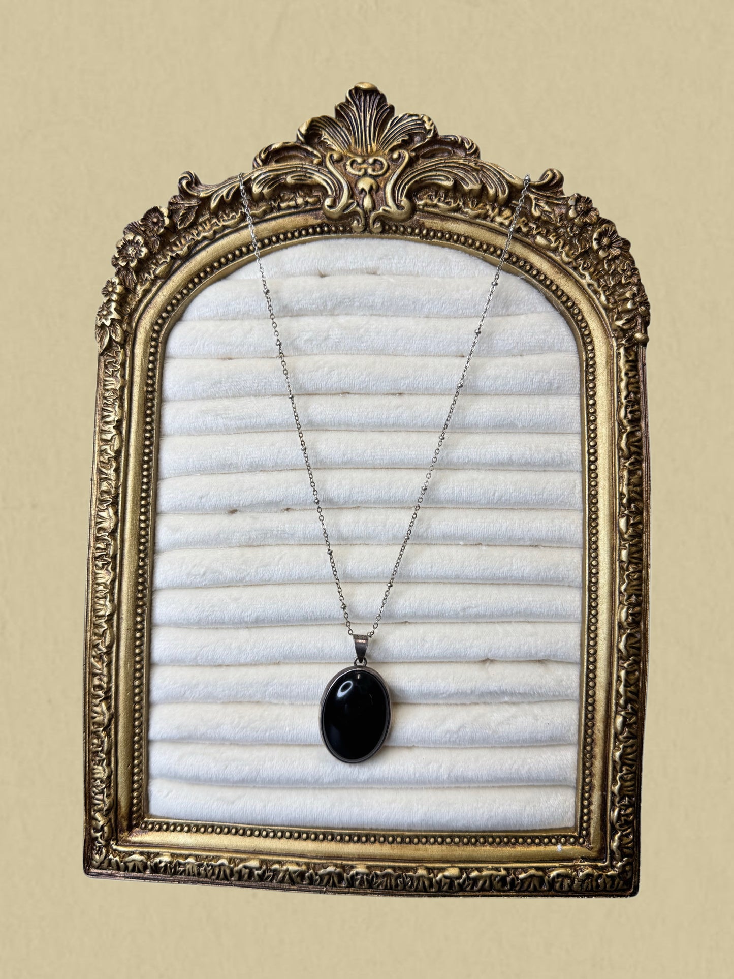 Silberkette mit schwarzem Onyx Stein