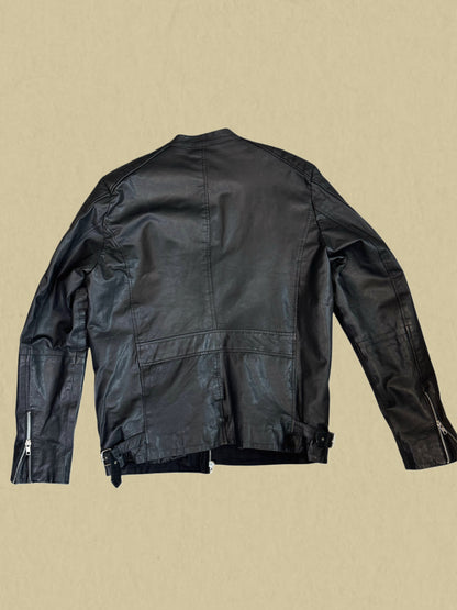 Schwarze Lederjacke von Jack&Jones