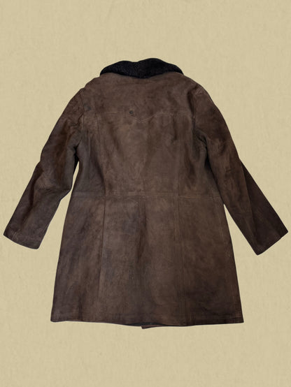 Vintage Lammfellmantel in Dunkelbraun