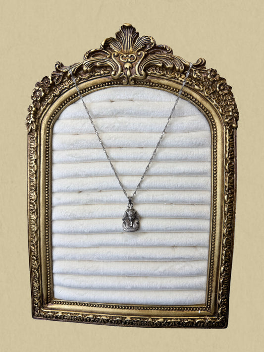Vintage-Silberkette mit Pharao Anhänger