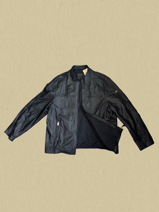 Klassische Lederjacke in schwarz