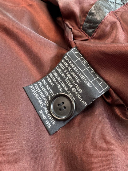 Langer Vintage-Ledermantel in Schwarz von OAKWOOD