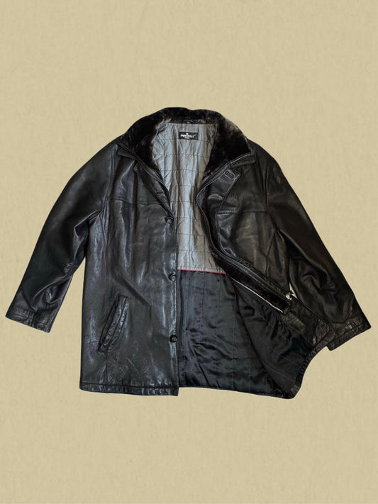 Schwarze Lederjacke von Piattelli