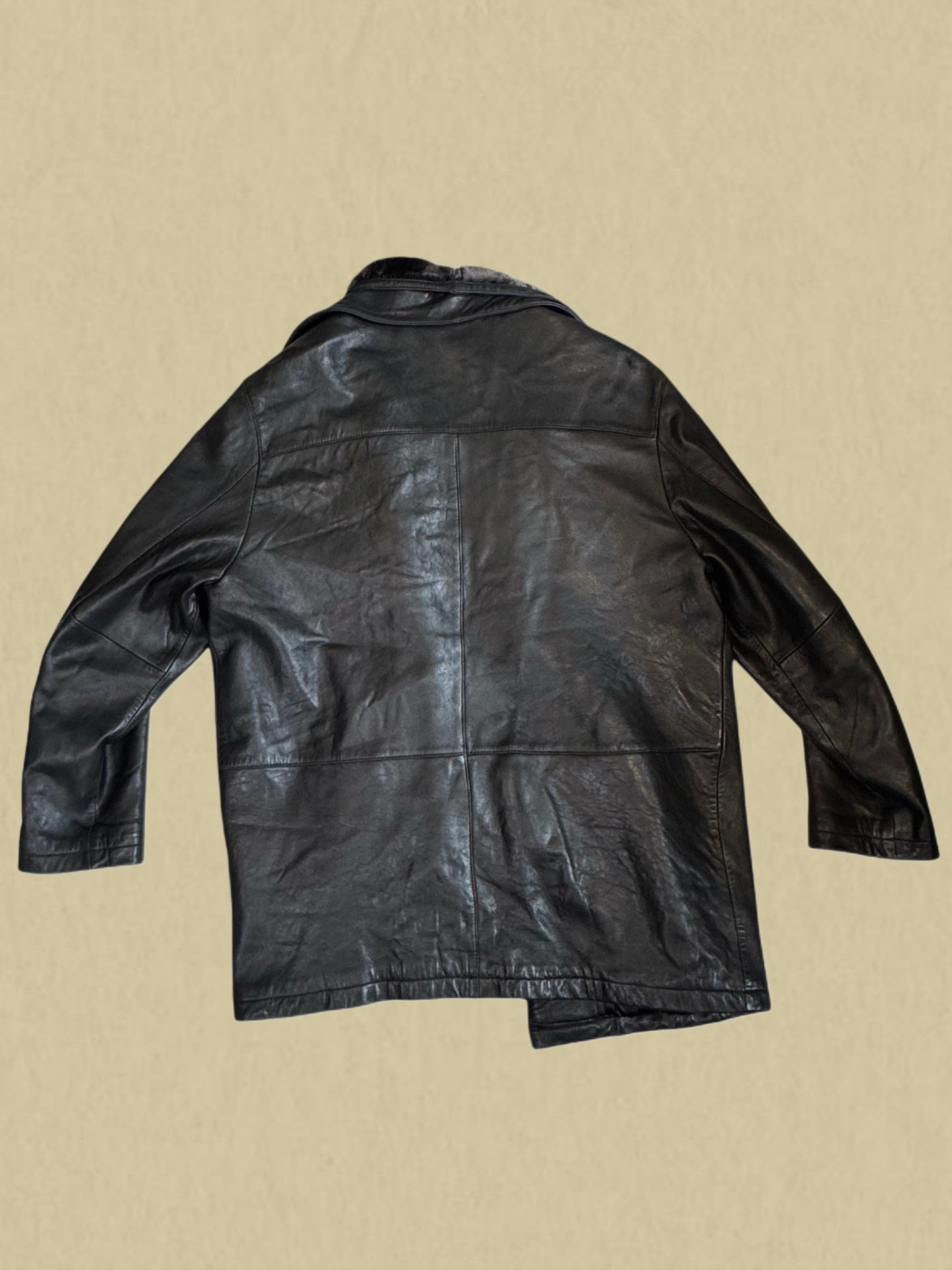 Schwarze Lederjacke von Piattelli