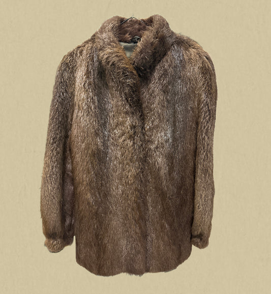 Klassische Vintage-Felljacke in warmem Braunton