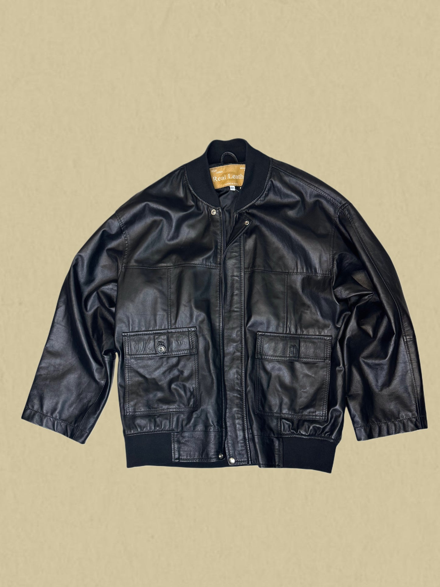 Vintage Echtleder-Bomberjacke