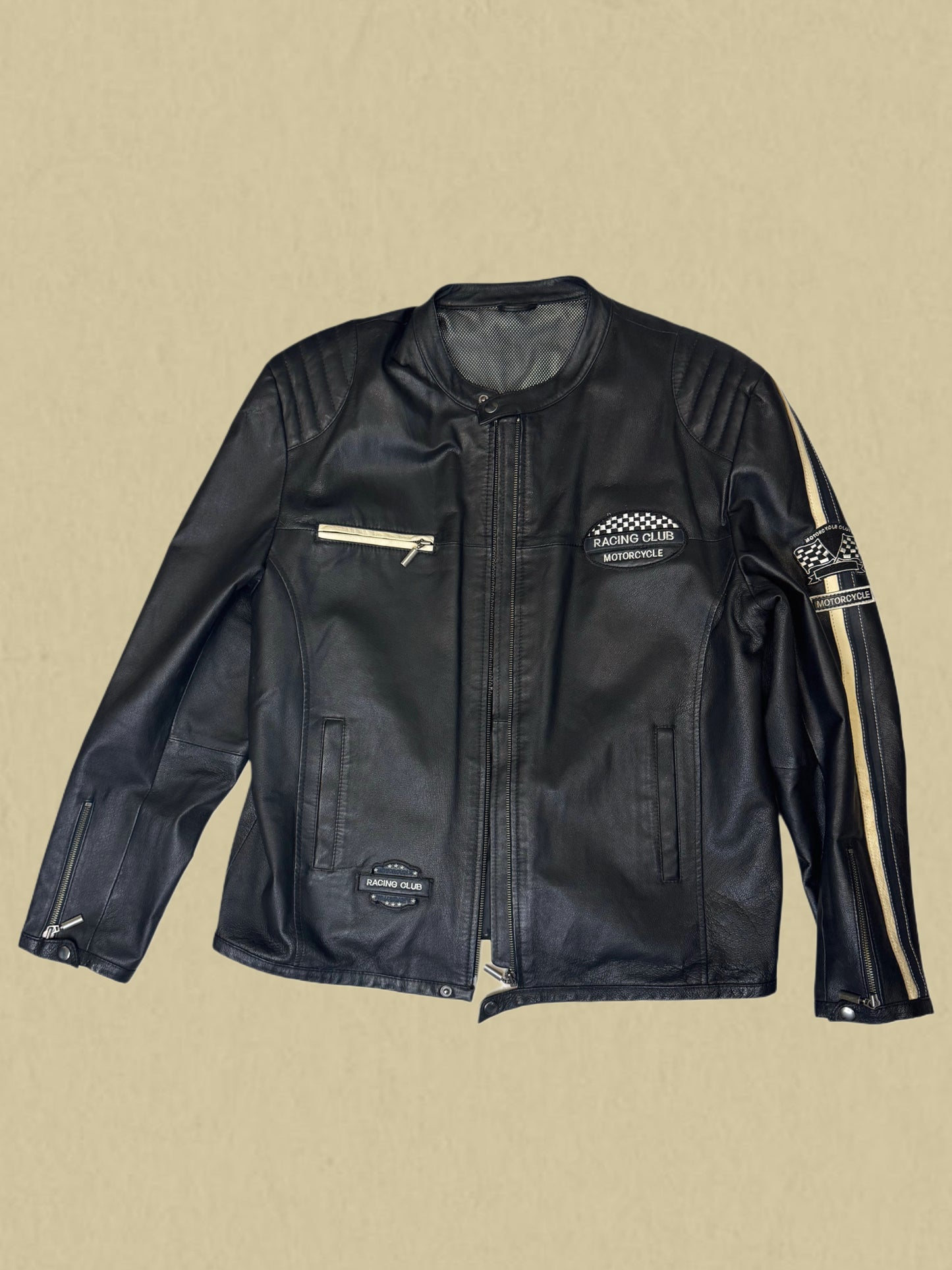 Schwarze Driver Lederjacke