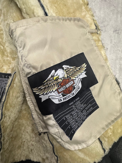 Biker-Lederjacke mit Teddyfellkragen von Harley Davidson